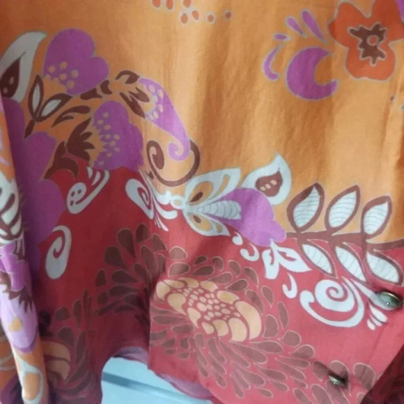 Alexis Beax Blouson-sleeve Printed Crepe Blouse In Orange Blossom L - Picture 16 of 16